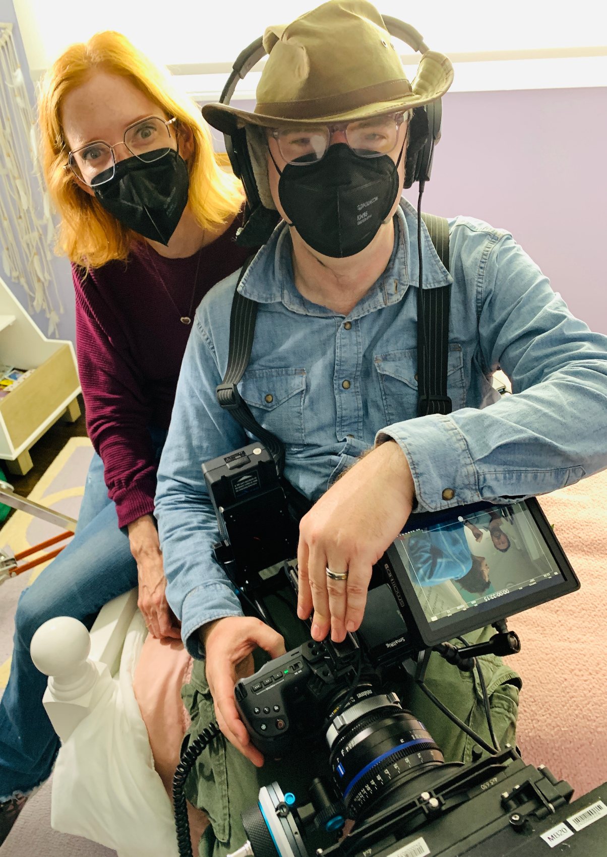 David Tarleton and Adria Dawn on the set of Identity